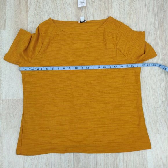 NWT J.Crew Women's Size L Crinkle Short Sleeve Crew Neck Amber Top Tee Blouse - Picture 3 of 6